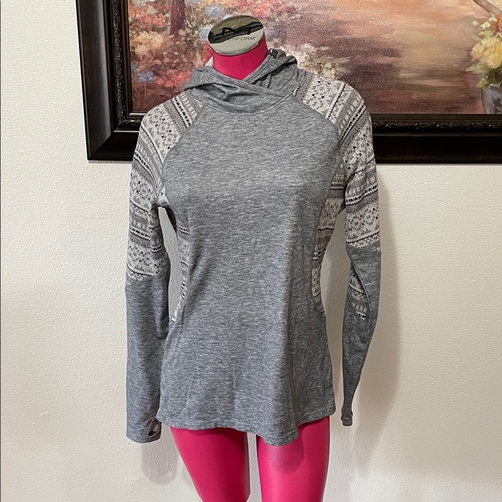Mondetta Wool Blend Sweatshirt Pullover Hoodie Gray Women's Size Large Stretch